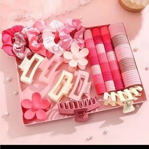 53 piece set. Pink and White Hair Accessories Set for woman & Girls
0201